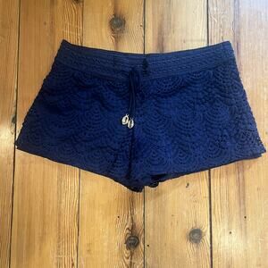 Lilly Pulitzer Navy Lace Shorts XS NWOT Preppy Minimal Trad